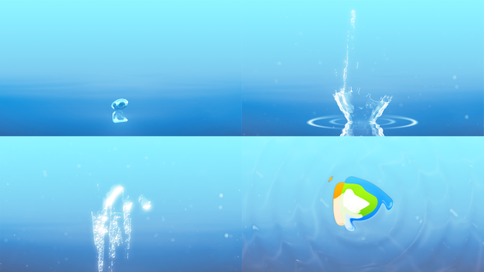 水滴水花汇聚logo演绎