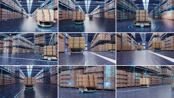 AGV机器人运输车自动仓库AE+三维工程