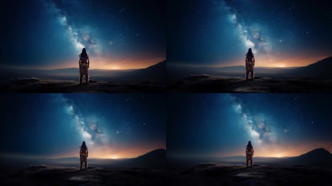 星空下的孤独旅者