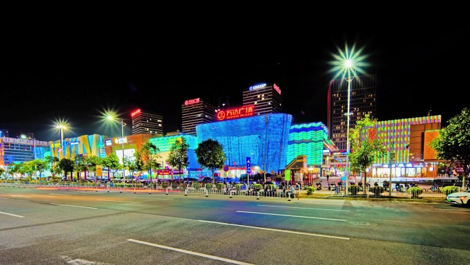 万达广场大范围延时 增城万达夜景延时