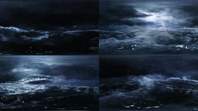 cave沉浸式全景海浪风暴裸眼3D折幕