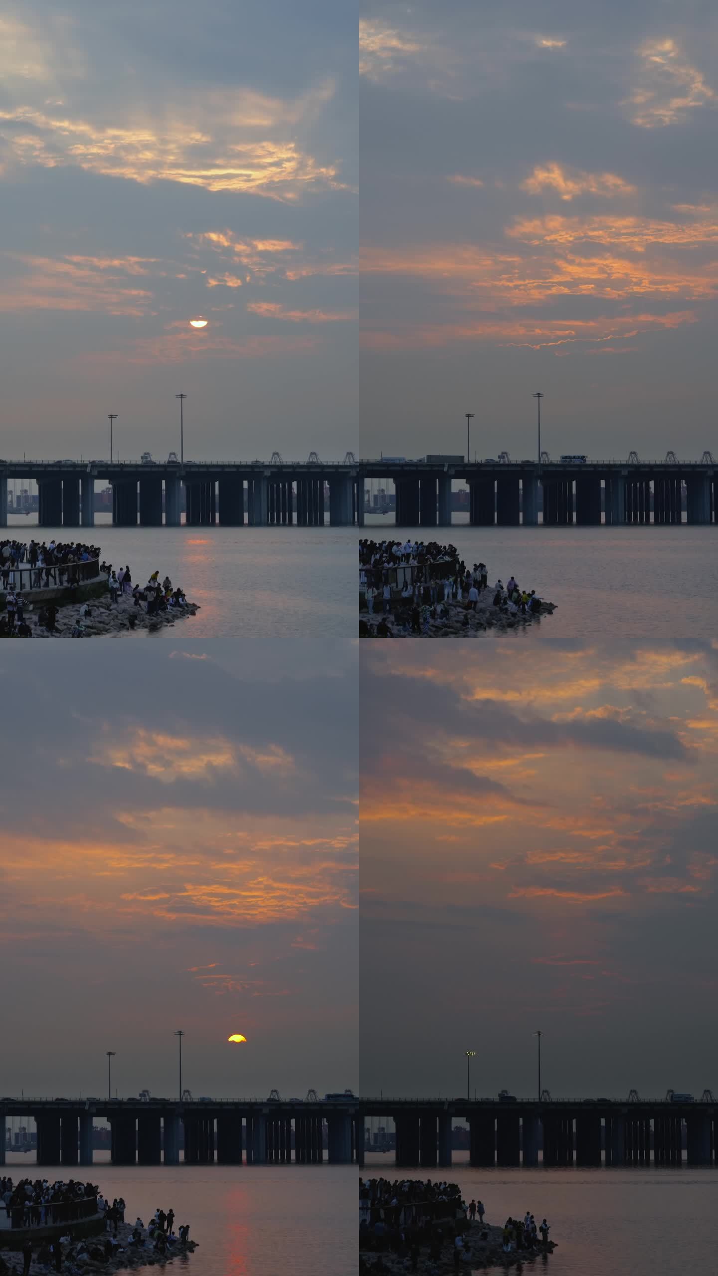 大湾区海湾延时日落