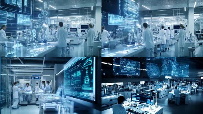 未来科技实验室研究科研人员专注实验