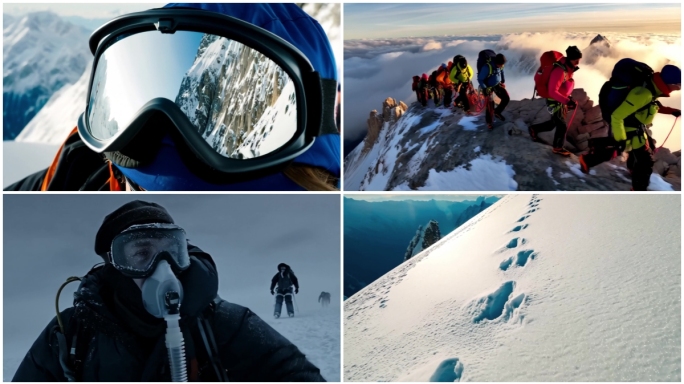 雪山 攀登 户外挑战 征服 登山