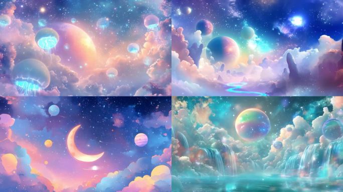 唯美星球梦幻儿童背景