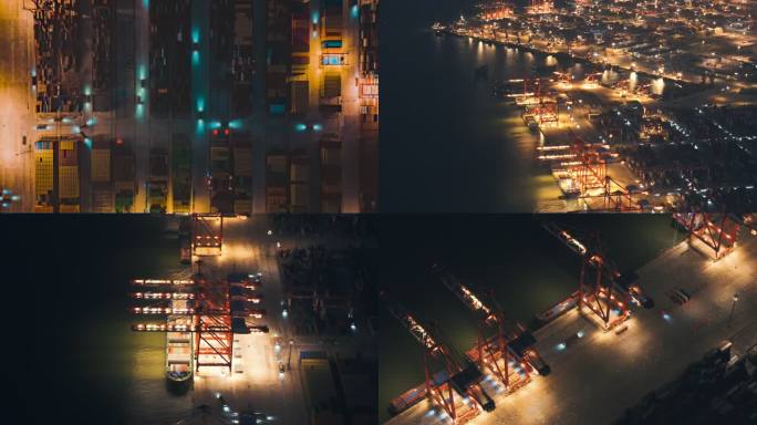 版权素材】南沙港夜景延时合集