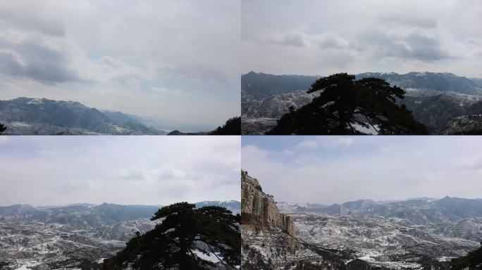 雪山云雾缭绕景观