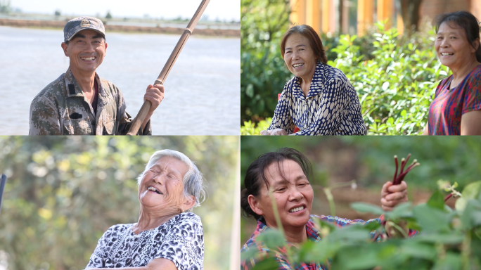 农民丰收纯朴笑脸