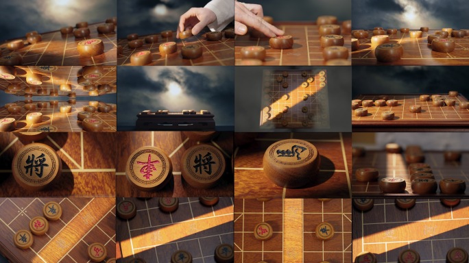 中国象棋片头片尾博弈对弈楚河汉界象棋棋子