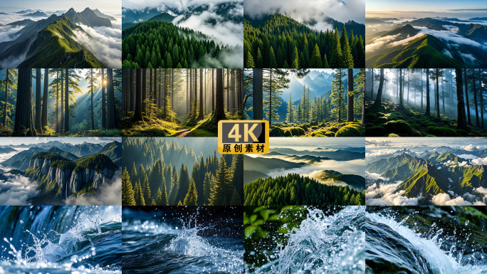 秦岭山水自然风光 清澈溪流与壮丽山景