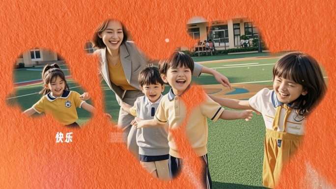 幼儿园教培晕染水墨图文AE模板