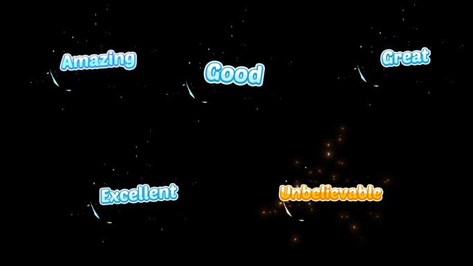 休闲游戏文字特效赞叹词goodgreat