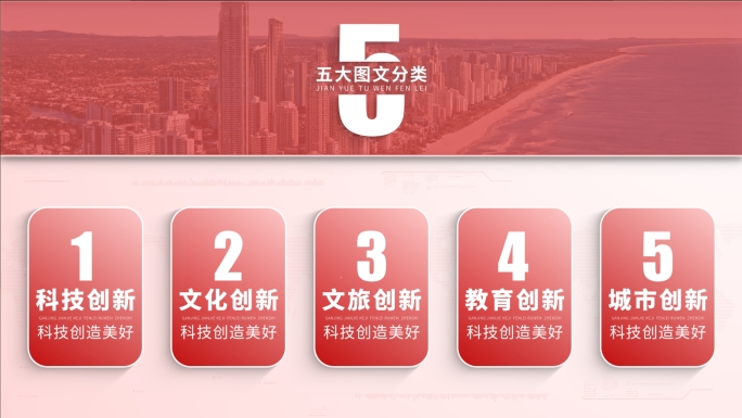 干净简洁企业文字分类展示