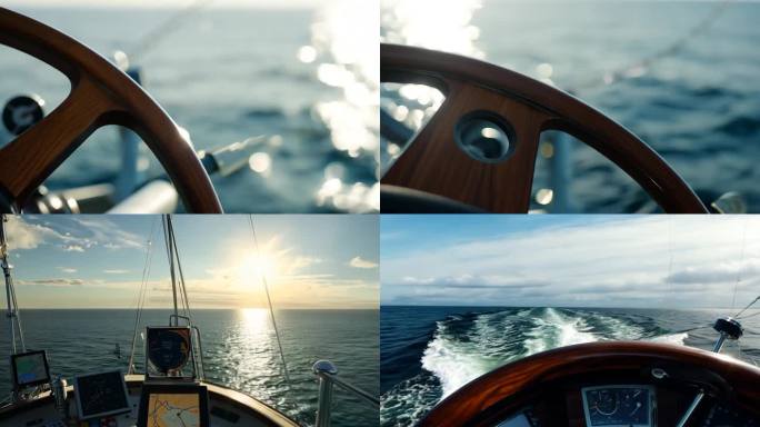 船舵特写 向前航行