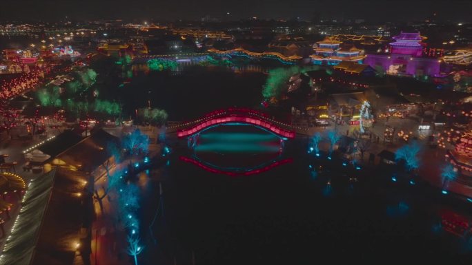 开封清明上河园虹桥夜景灯光秀