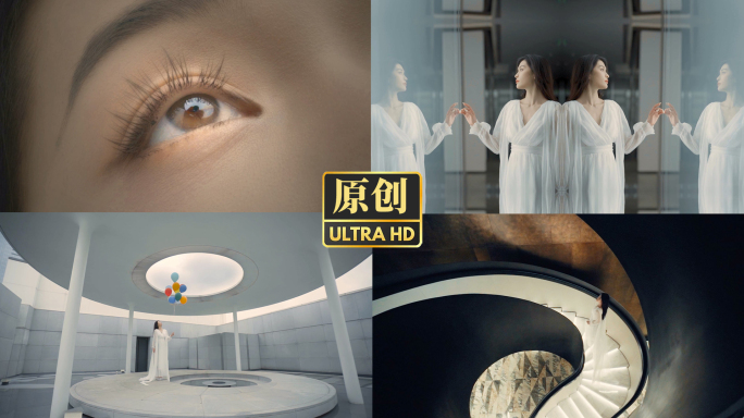 优雅女性艺术建筑空间唯美光影素材
