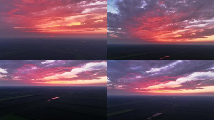 壮丽日落云霞景观