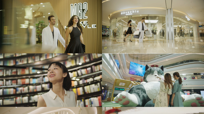4K 都市女性商场购物休闲 购物人群合集