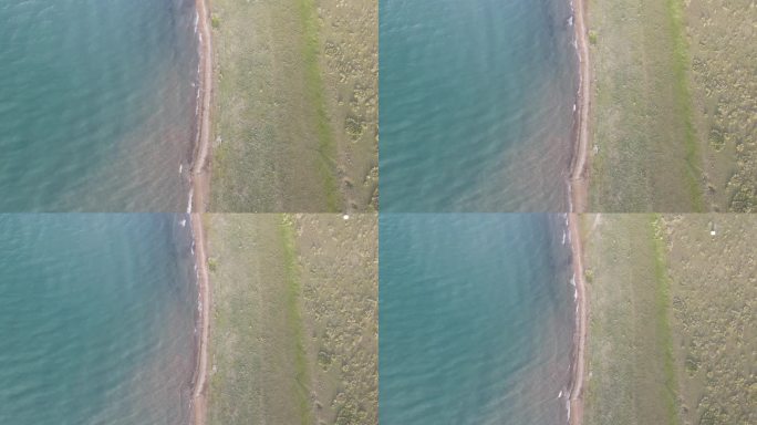 青海湖湖边航拍