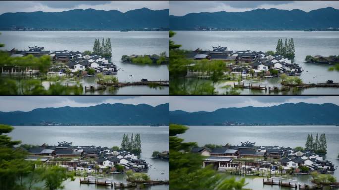 烟雨江南水乡古镇风光