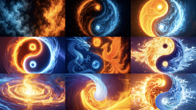 阴阳五行太极 水火交融太极宇宙能量流动