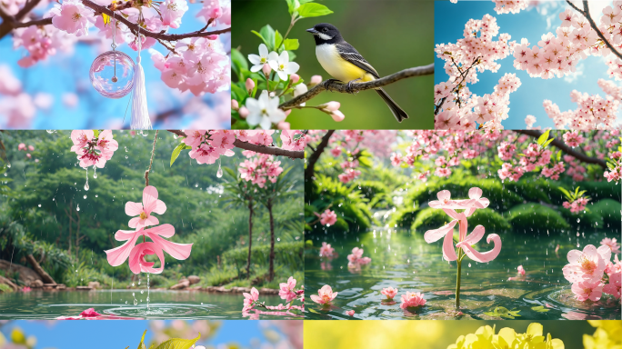 春天万物复苏  春暖花开 百花争艳 樱花
