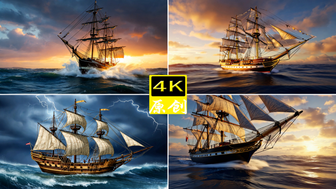 扬帆起航乘风破浪巨浪励志奋斗希望梦远航船