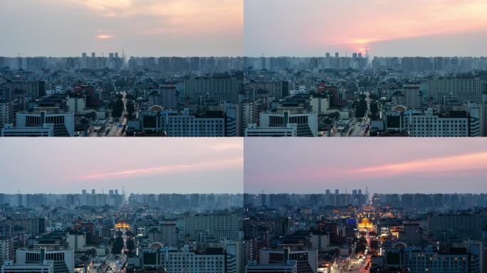 2025年春分西安东门日转夜延时4k