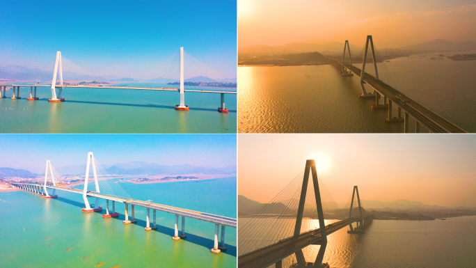 浙江玉环乐清湾跨海大桥日出景观