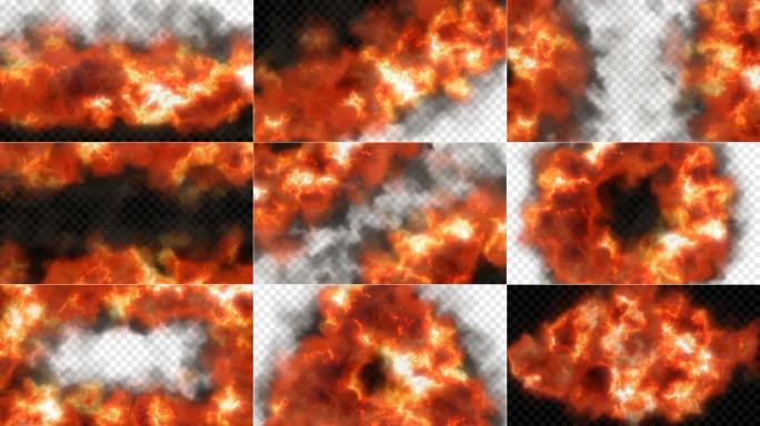 10个带通道火焰转场视频