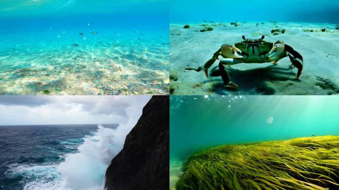 海浪 浪花 浪冲岸  浪 气势磅礴