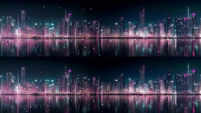 8k超宽屏虚拟夜景城市1