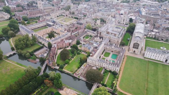 英国剑桥城市建筑航拍