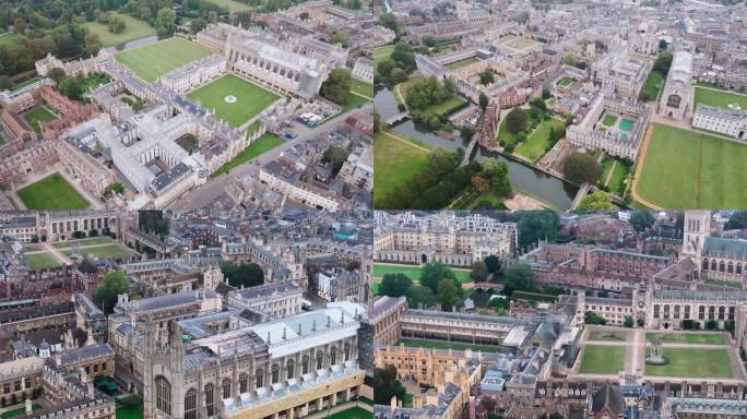 英国剑桥城市建筑航拍