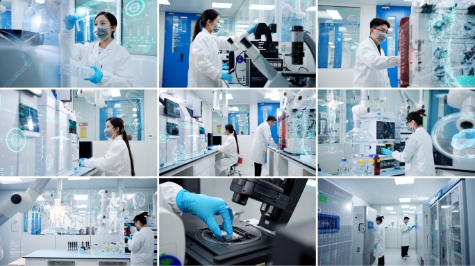 生物医药科研人员实验分析医疗科技研究