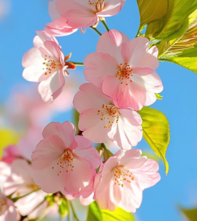 竖版春暖花开 唯美樱花  百花争艳