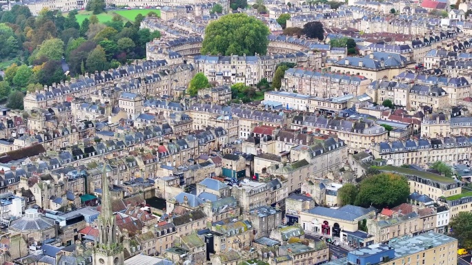 英国巴斯城市建筑航拍