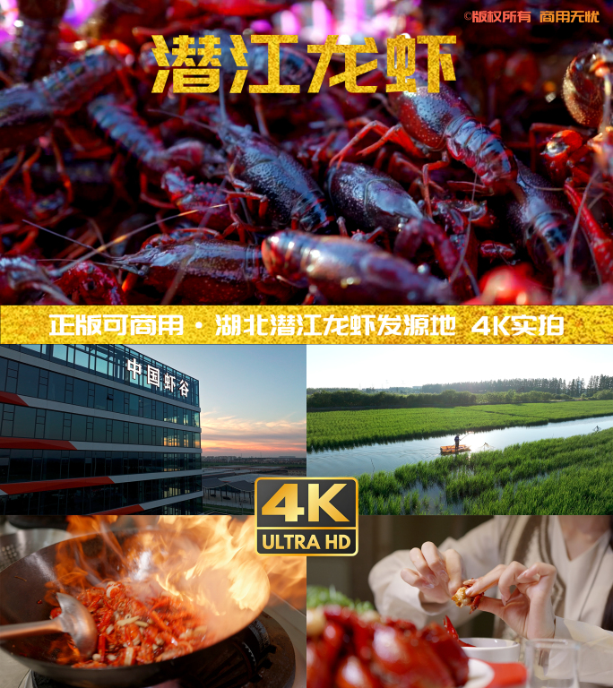 【4K合集】湖北潜江小龙虾发源地4K实拍