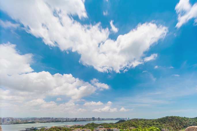 晴空万里自然美景蓝天白云云卷云舒延时8K