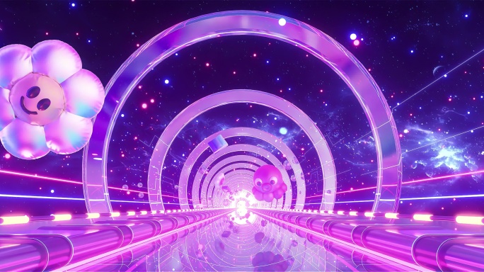 霓虹梦幻星空隧道