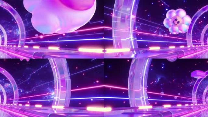霓虹梦幻星空隧道
