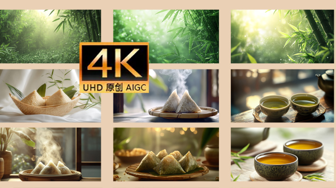 粽子茶文化广告片头 端午粽茶文化意境端午