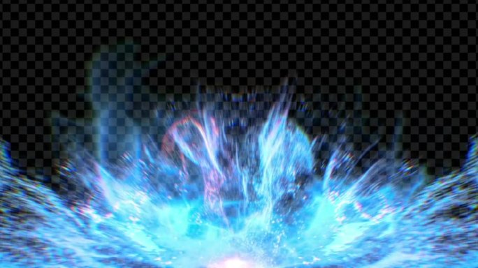 水流能量汇聚冲击  能量爆发特效