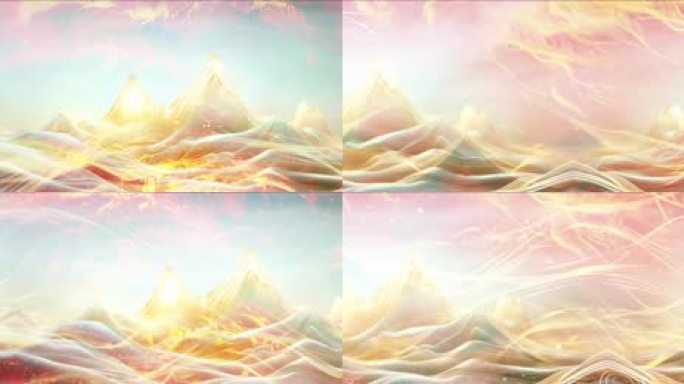山海经奇幻彩色山峰流动背景