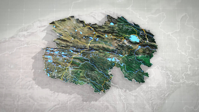 青海地图交通水系3d三维