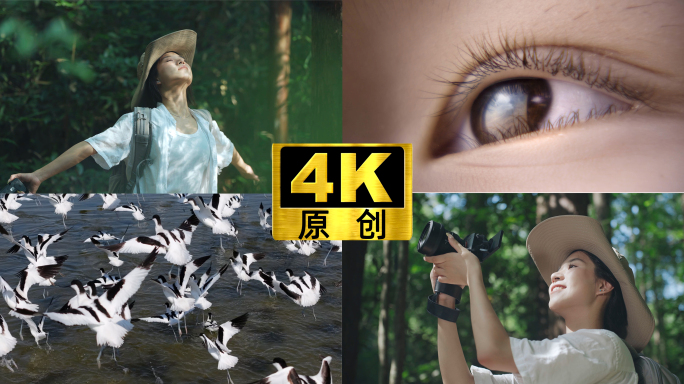森林女孩情绪清新治愈自然光影阳光广告快切