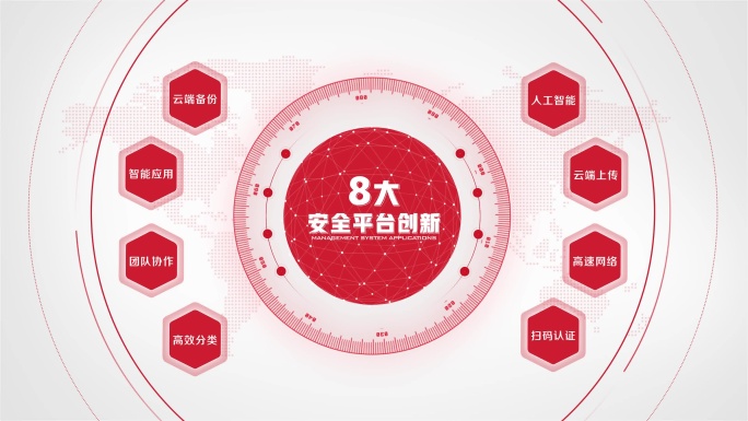 4K红色简洁党政 文字板块分类