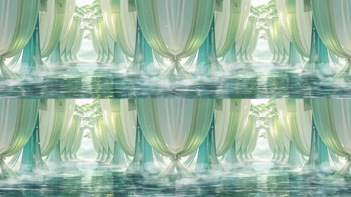 水面倒影帘幔梦幻