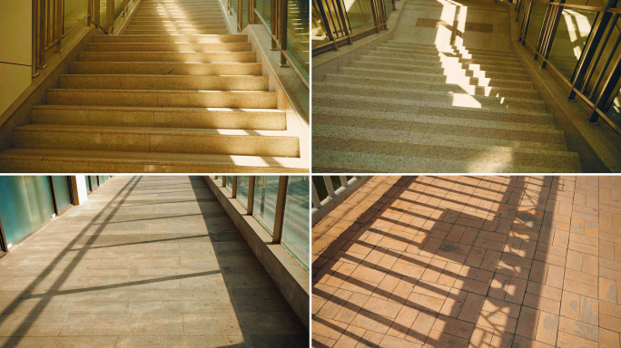 楼梯光影 延时摄影 时光流逝 栏杆投影