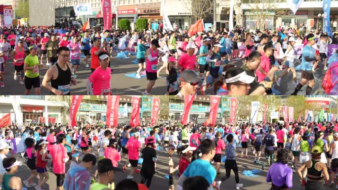 城市马拉松赛万人奔跑